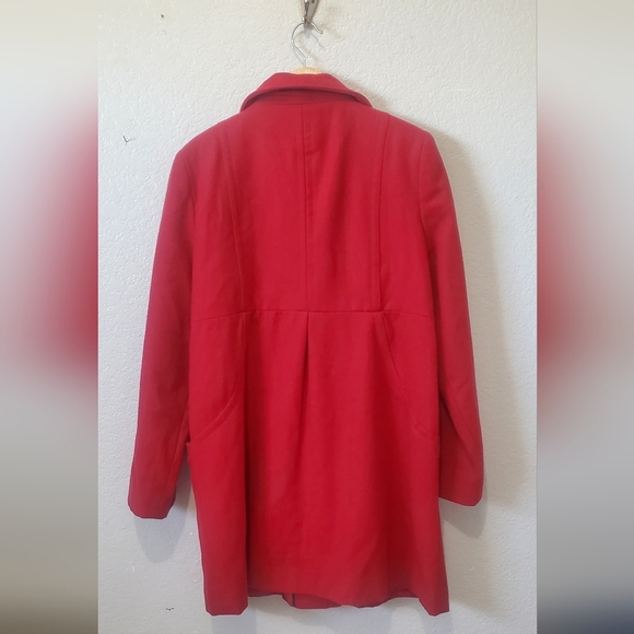 Liz Lange Meternity Wool Long Red Button-Up Coat Size XL - Picture 5 of 7